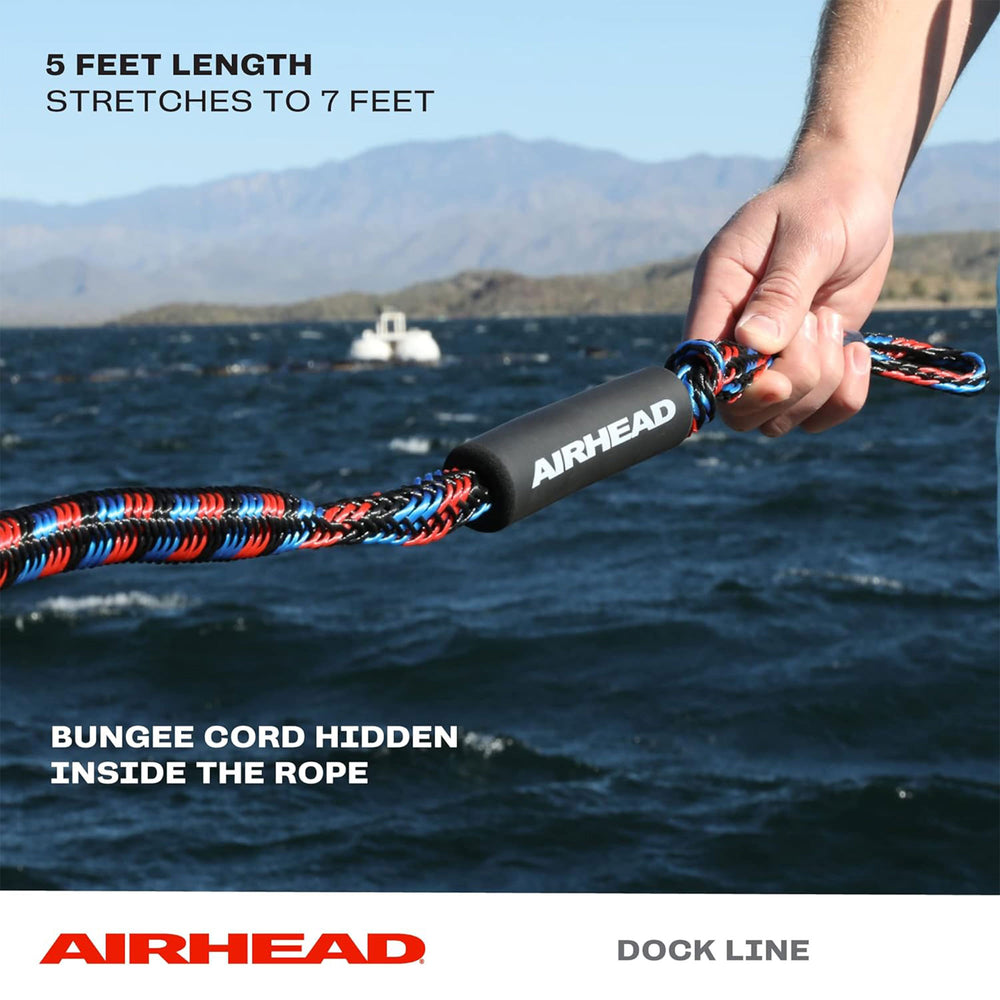 AIRHEAD AHDL-5 Bungee Dock Line 5 Feet Boat Cord, Stretches to 7 Feet - VMInnovations