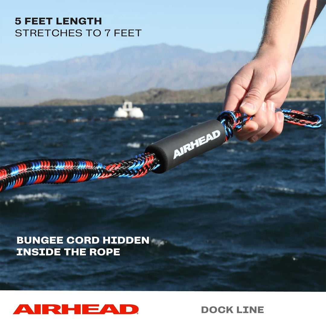 AIRHEAD AHDL-5 Bungee Dock Line 5 Feet Boat Cord, Stretches to 7 Feet - VMInnovations