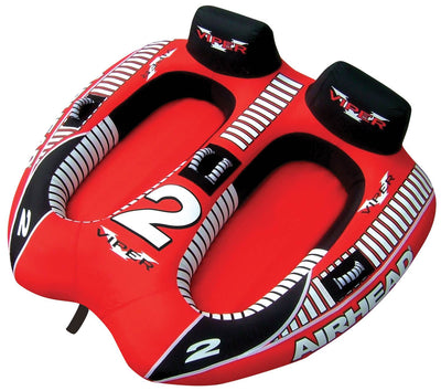 AIRHEAD Viper 2 Double Rider Cockpit Inflatable Towable Lake Water Tube (Used)