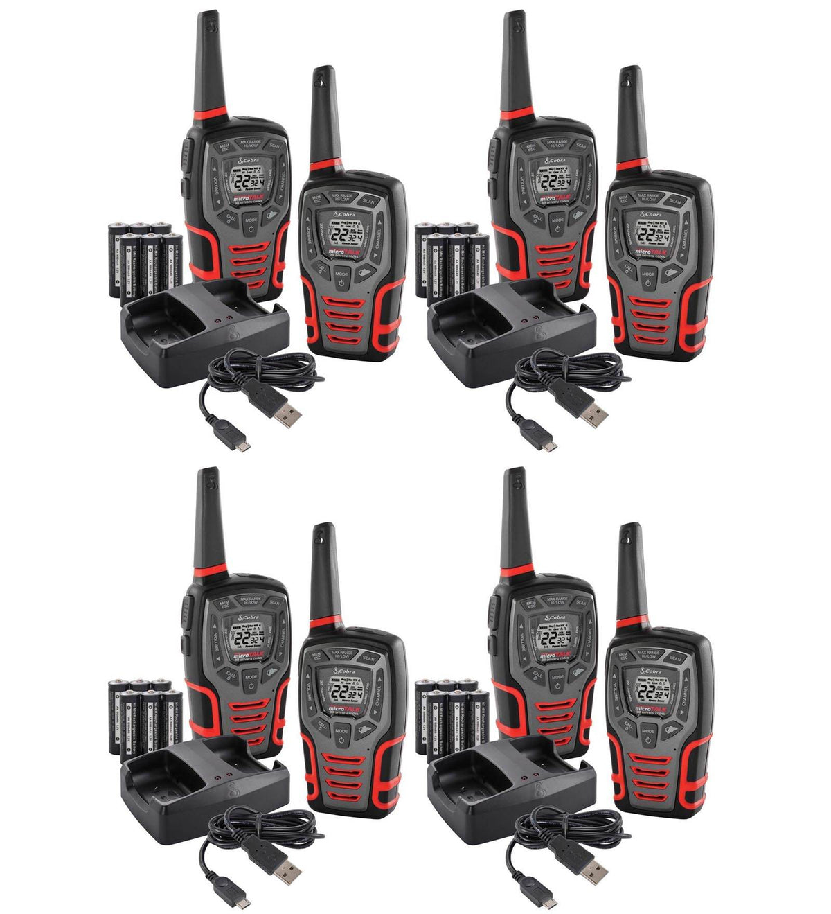 (8) COBRA MicroTalk 28 Mile 22 Channel Walkie Talkie 2-Way Radios w/Vox | CXT545