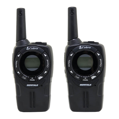 (2) COBRA CXT235 MicroTalk 20 Mile 22 Ch Walkie Talkie 2-Way Radios w/ Headsets