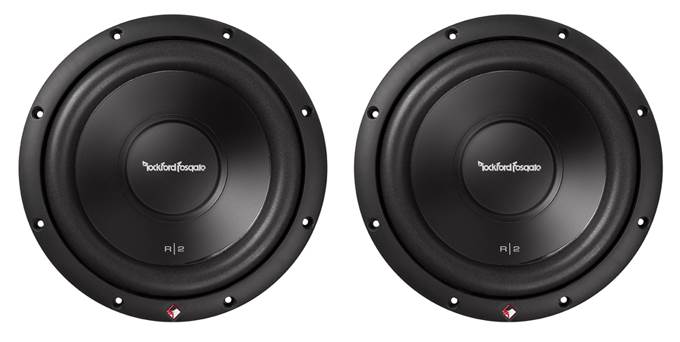 2) ROCKFORD 1000W 10 Inch Subwoofers and Dodge Ram Quad Cab &