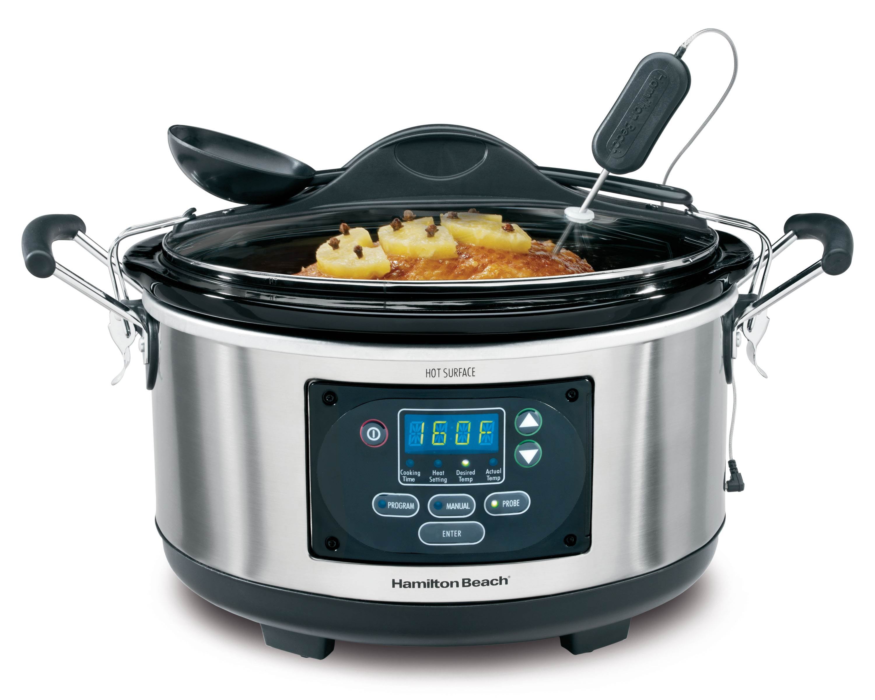 Hamilton Beach 6-Quart Portable Probe Slow Cooker, 33967 w/3 Sterilite Baskets - VMInnovations
