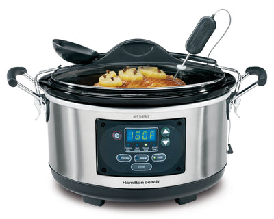 Hamilton Beach 6-Quart Portable Probe Slow Cooker, 33967 w/3 Sterilite Baskets - VMInnovations