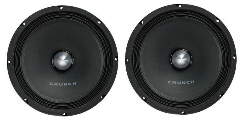 2) Crunch CRSS8 600 Watt Full Range 8 Inch SVC 8 Ohm Screamer Car Speakers Pair
