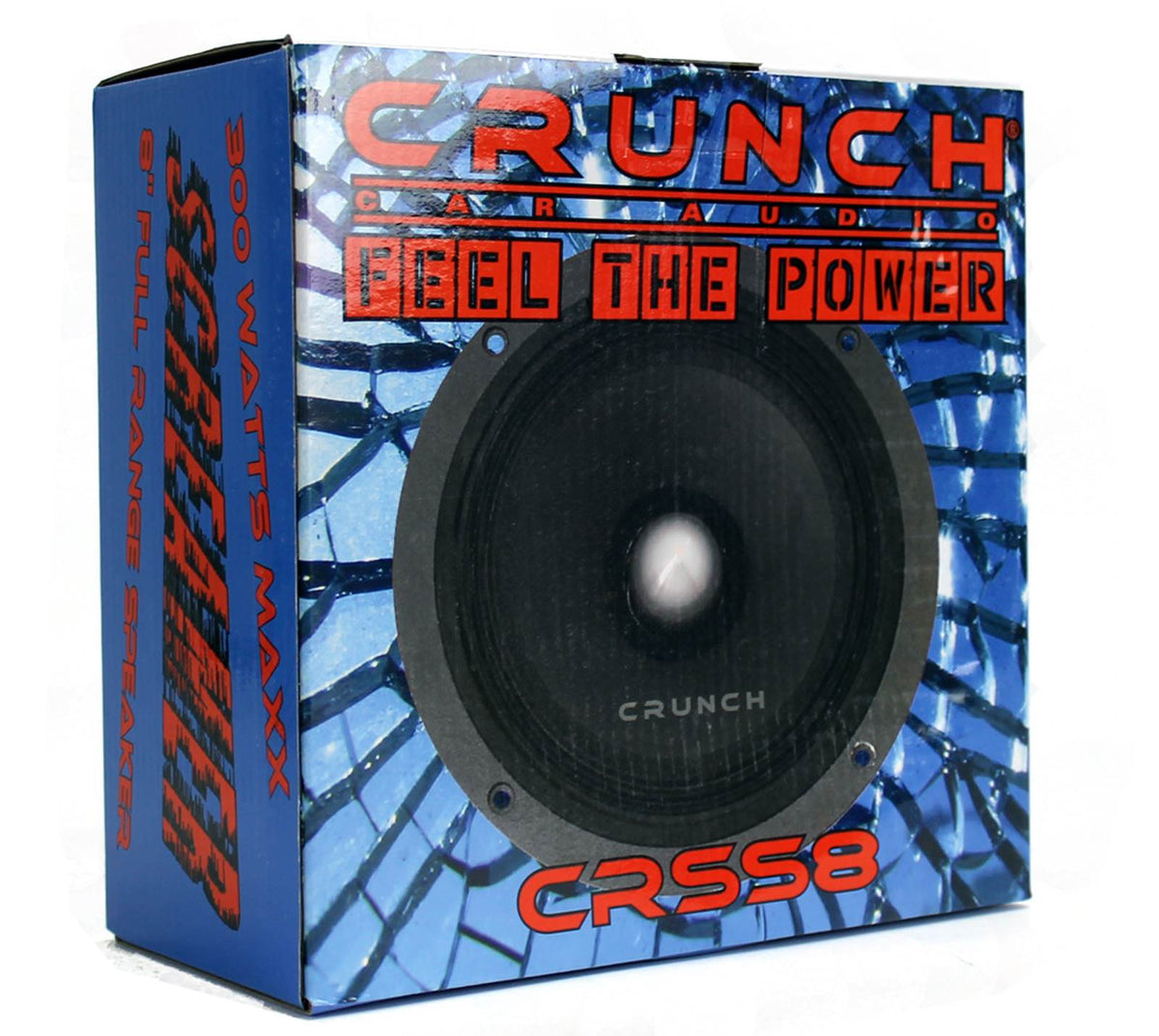 2) Crunch CRSS8 600 Watt Full Range 8 Inch SVC 8 Ohm Screamer Car Speakers Pair