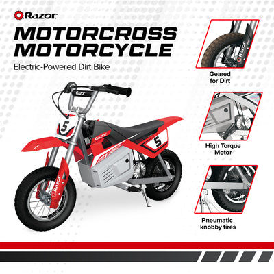 Razor MX350 Dirt Rocket 24V Electric Motorcycle Bike | Red (For Parts)