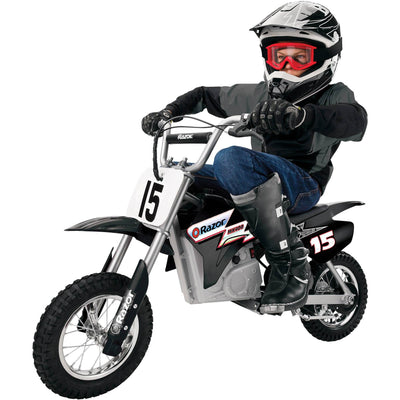 Razor MX400 Dirt Rocket 24V Electric Dirt Bike, Helmet, & Elbow & Knee Pad Set