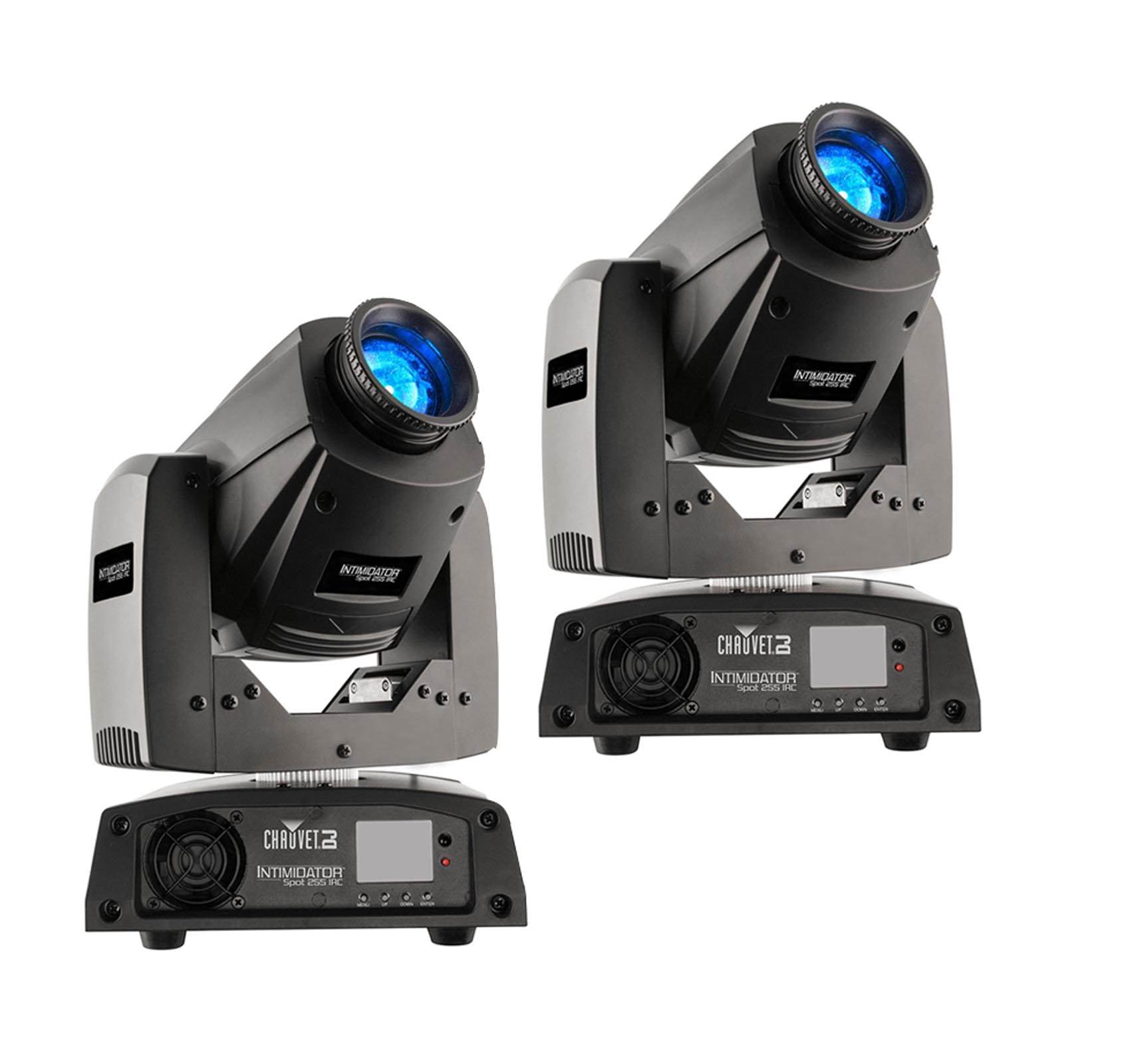 (2) CHAUVET DJ Intimidator Spot 255 IRC 60 W LED Moving Head DMX Light Effects