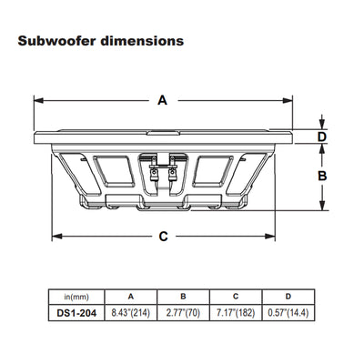 MBQuart DS1-204 400 Watt 8 Inch Shallow SlimSub DVC Car Subwoofer (Open Box)