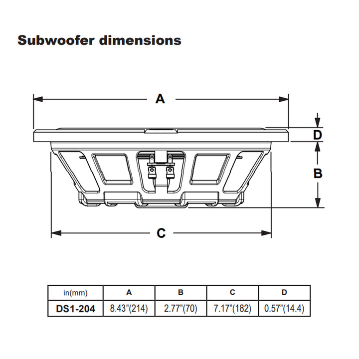 MB Quart 8” Shallow Car Sub Single Speaker & Marine Powersports Nautic Amplifier