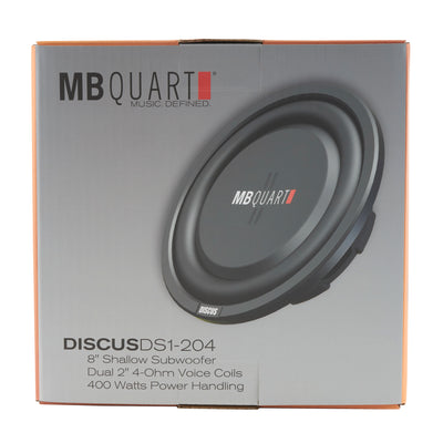 MB Quart DS1-204 400 Watt 8 Inch Shallow Slim Subs DVC Car Subwoofers (Set of 4)