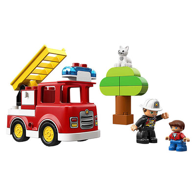LEGO 10901 Duplo 21 Piece Fire Truck Building Kit with 2 Figures for Toddlers