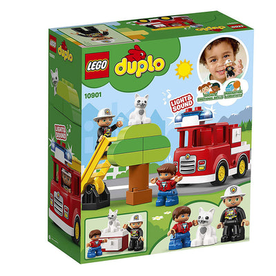 LEGO 10901 Duplo 21 Piece Fire Truck Building Kit with 2 Figures for Toddlers