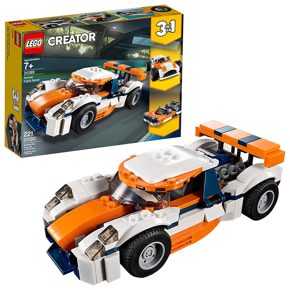 LEGO 6250782 3 in 1 Creator Sunset Track Racer, Classic Race Car, or Speed Boat