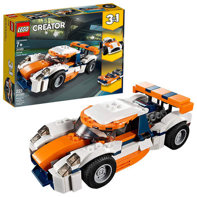 LEGO 6250782 3 in 1 Creator Sunset Track Racer, Classic Race Car, or Speed Boat