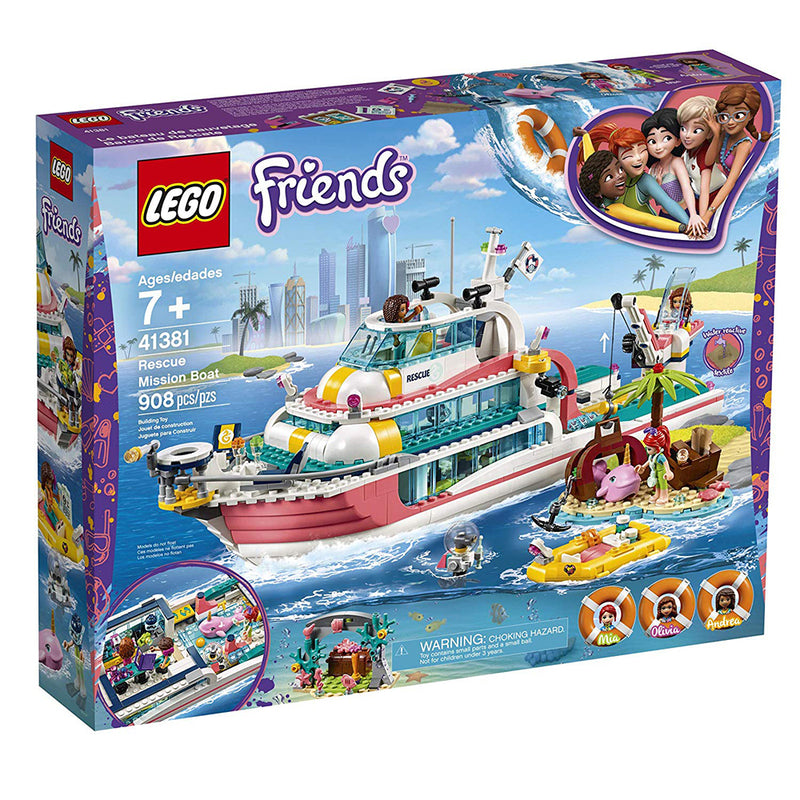 LEGO Friends Rescue Mission Boat 908 Piece Block Kit w/ 5 Minifigures (Open Box)