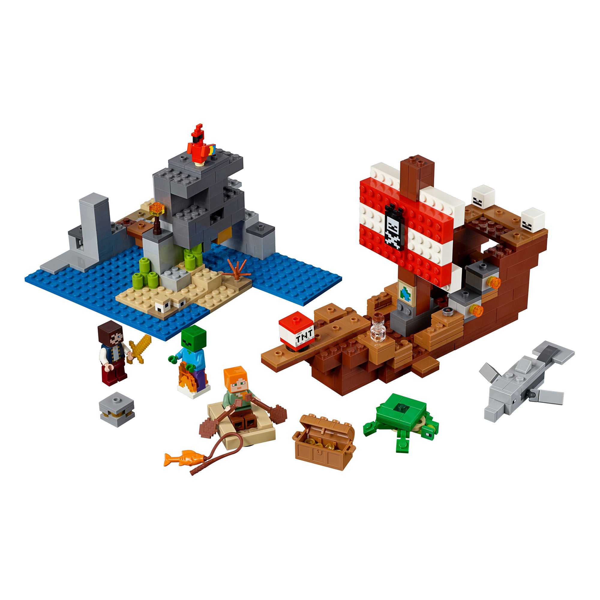LEGO 21152 Minecraft  386 Piece Pirate Ship Adventure Building Set for Kids