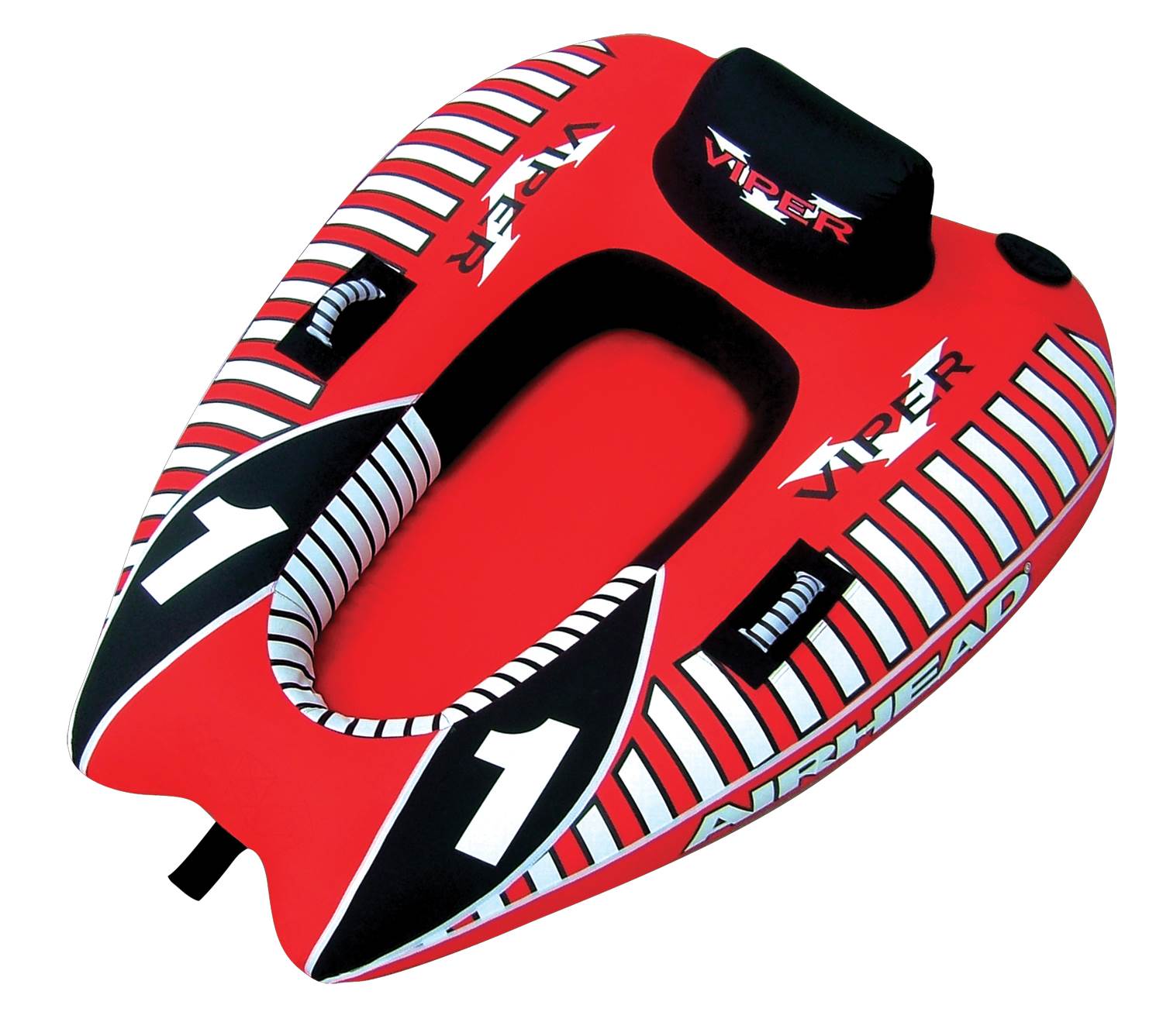 AIRHEAD AHVI-F1 Viper 1 Single Rider Cockpit Inflatable Towable Tube w/ Tow Rope