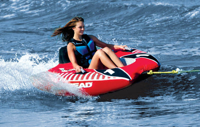 AIRHEAD AHVI-F1 Viper 1 Single Rider Cockpit Inflatable Towable Tube w/ Tow Rope