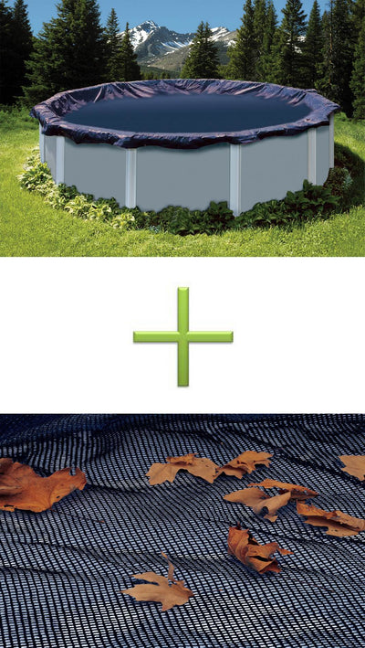 Swimline 15' Deluxe Round Above Ground Swimming Pool Winter Cover w/ Leaf Net