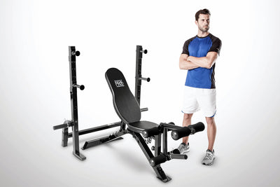 Marcy Olympic Multipurpose Home Gym Workout Weight Bench and Rack - Open Box