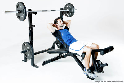 Marcy Olympic Multipurpose Home Gym Workout Weight Bench and Rack - Open Box