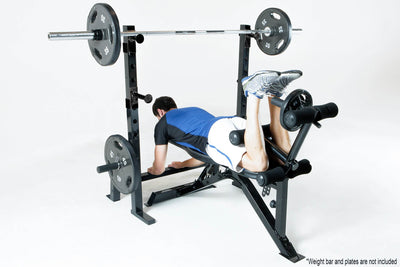 Marcy Olympic Multipurpose Home Gym Workout Weight Bench and Rack - Open Box