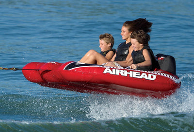 AIRHEAD Viper 3 Triple Rider Cockpit Inflatable Towable Tube & 60' Tow Rope