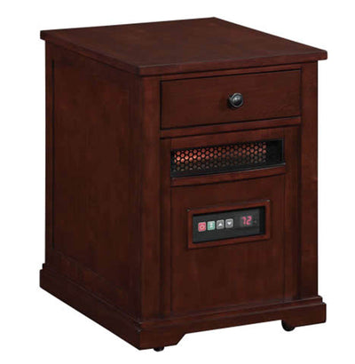 Duraflame 1000 Sq Ft Infrared Quartz Electric Heater End Table w/Drawer | Cherry