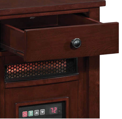 Duraflame 1000 Sq Ft Infrared Quartz Electric Heater End Table w/Drawer | Cherry