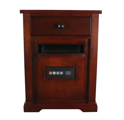 Duraflame 1000 Sq Ft Infrared Quartz Electric Heater End Table w/Drawer | Cherry