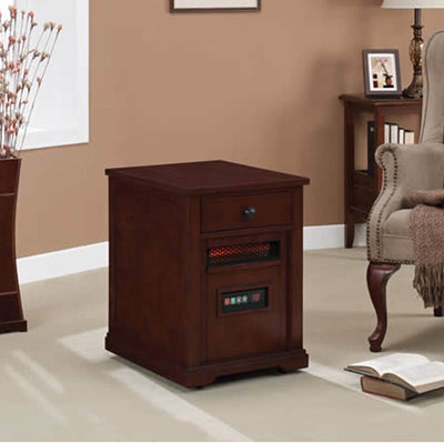 Duraflame 1000 Sq Ft Infrared Quartz Electric Heater End Table w/Drawer | Cherry