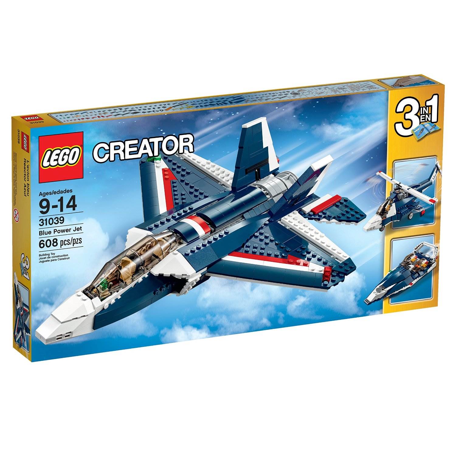 LEGO® CREATOR® 3-in-1 Blue Power Adventure 608 Piece Building Set - Open Box