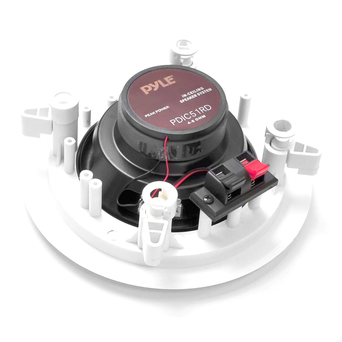 2) NEW Pyle PDIC51RD 5.25 Inch Round White In Ceiling Wall Flush Speakers Pair - VMInnovations