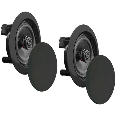 2) NEW Pyle 5.25 Inch 150 Watt Black In-Ceiling Flush Speakers Pair (Used) - VMInnovations
