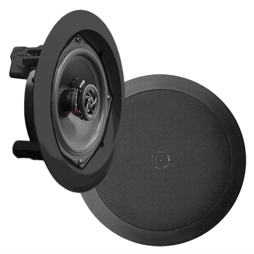 2) NEW Pyle 5.25 Inch 150 Watt Black In-Ceiling Flush Speakers Pair (Used)