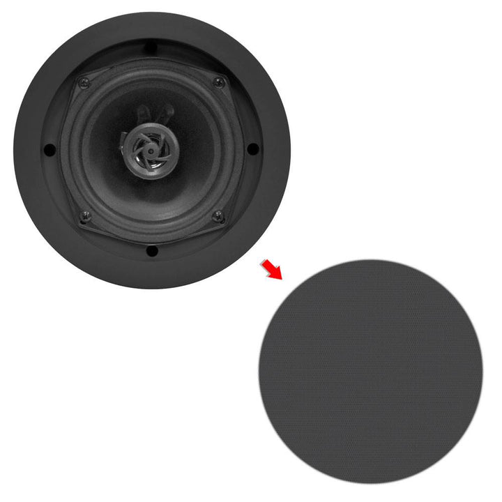 2) NEW Pyle PDIC51RDBK 5.25 Inch 150 Watt Black In-Ceiling Flush Speakers Pair