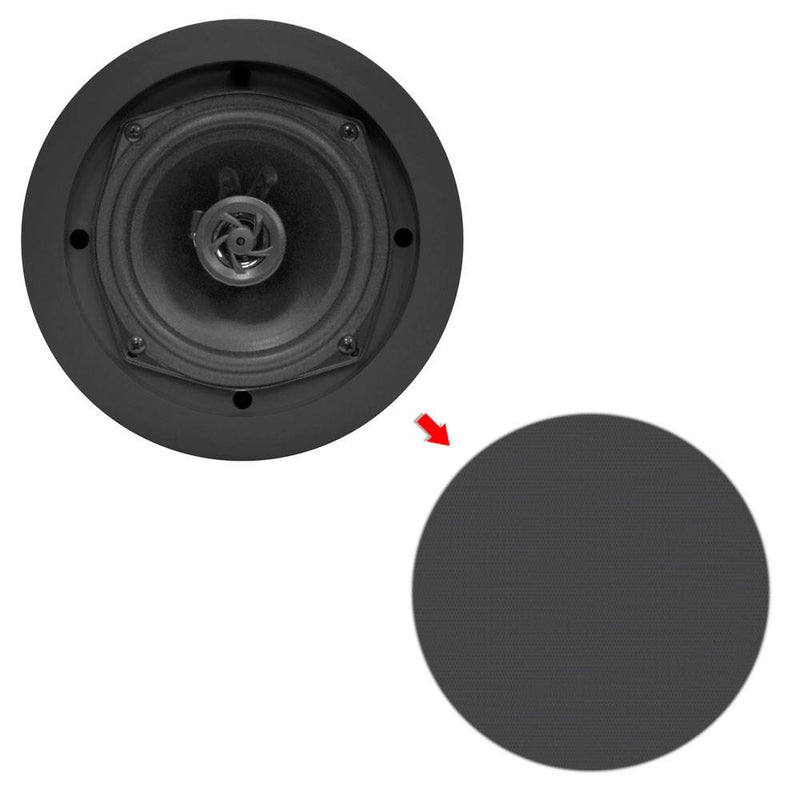 Pyle 5.25 Inch 150 Watt Black In-Ceiling Flush Speakers Pair (Open Box)