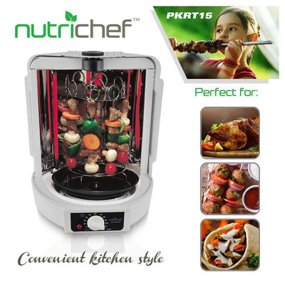 Nutrichef Countertop Electric Rotating Kitchen Grill Rotisserie Oven-Open Box