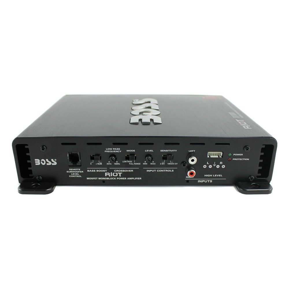 Boss Riot 1100 Watt Monoblock Car Amplifier with 4 Gauge Installation Wiring Kit