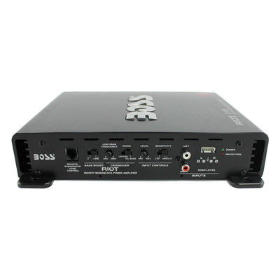 Boss Riot 1100 Watt Monoblock Car Amplifier with 4 Gauge Installation Wiring Kit