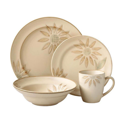 Cuisinart 5049029 16-piece Sunflower Round Stoneware Dinnerware Set - Open Box