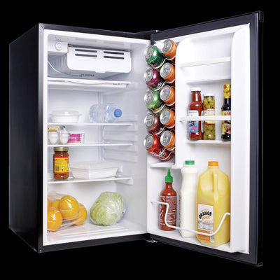 Haier 4.5-Cubic Foot Compact Fridge With Freezer, Black | HC45SG42SB (Open Box)