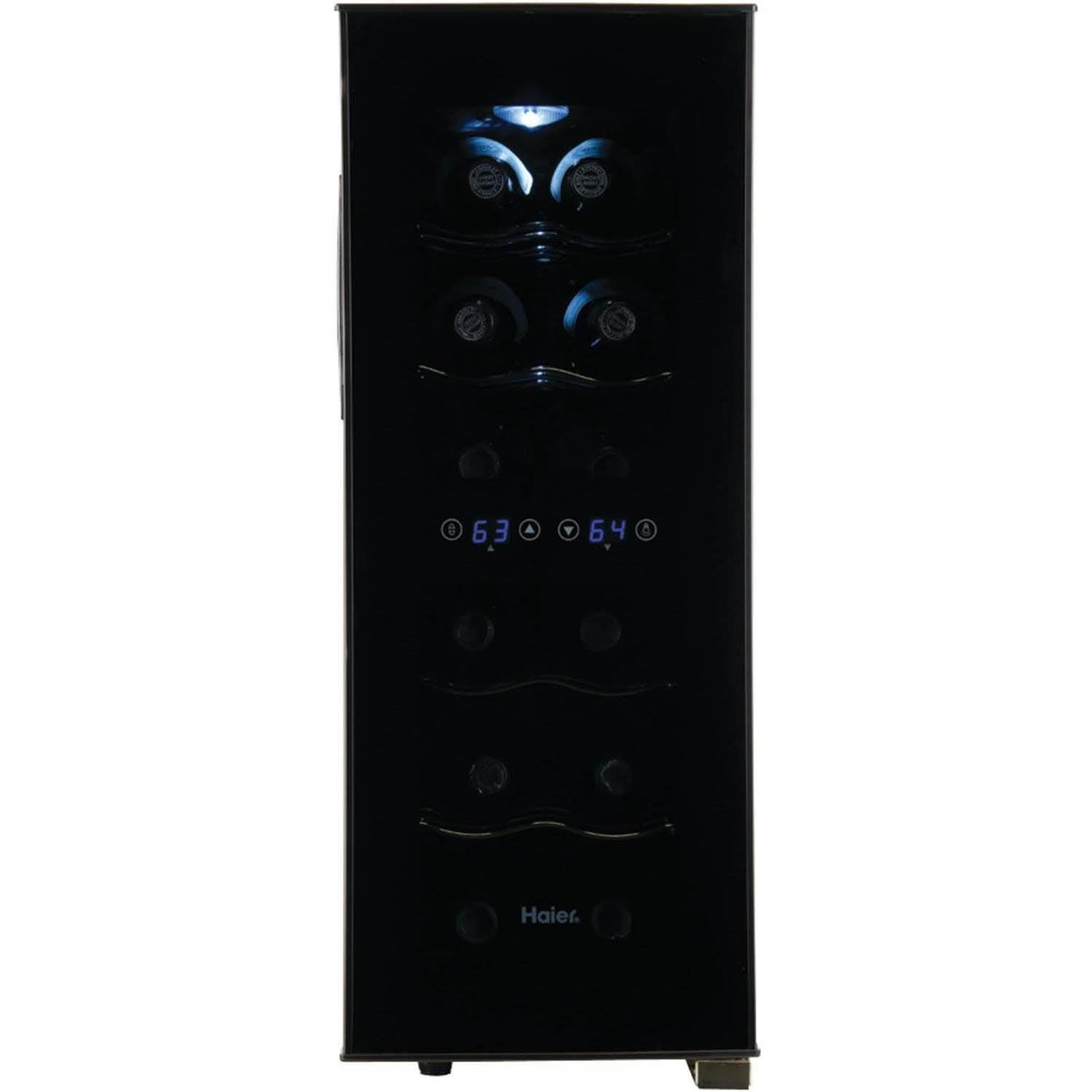 Haier HVTEC12DABS 12-Bottle Thermoelectric Dual Zone Countertop Wine Cellar