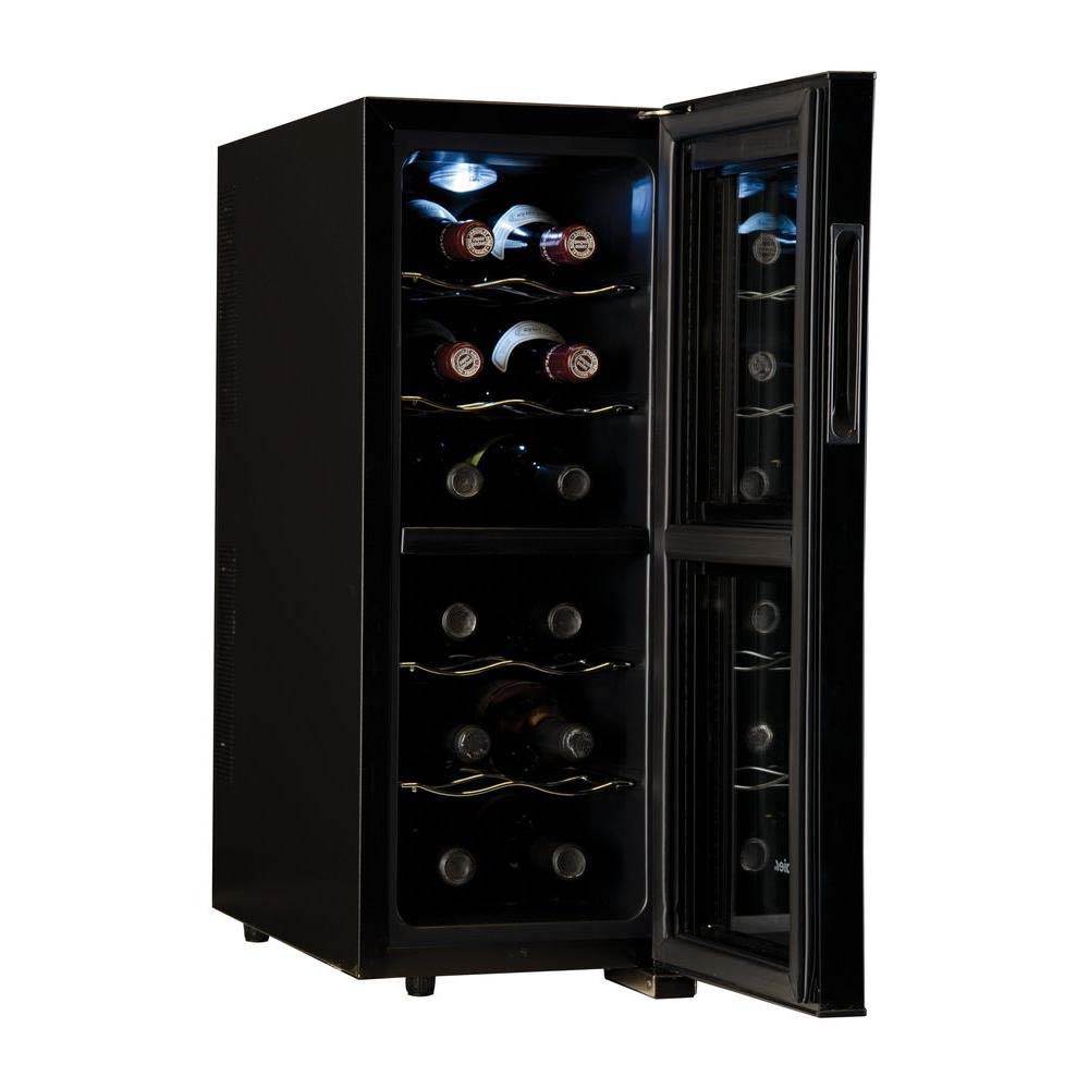 Haier HVTEC12DABS 12-Bottle Thermoelectric Dual Zone Countertop Wine Cellar