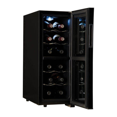 Haier HVTEC12DABS 12-Bottle Thermoelectric Dual Zone Countertop Wine Cellar