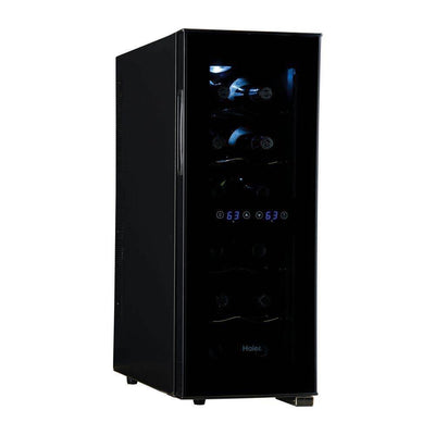 Haier HVTEC12DABS 12-Bottle Thermoelectric Dual Zone Countertop Wine Cellar