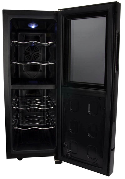 Haier HVTEC12DABS 12-Bottle Thermoelectric Dual Zone Countertop Wine Cellar