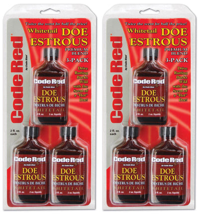 (6) Code Red OA1325 Certified Deer Hunting Doe Estrous Scent Bottles | 2 Fl. Oz.
